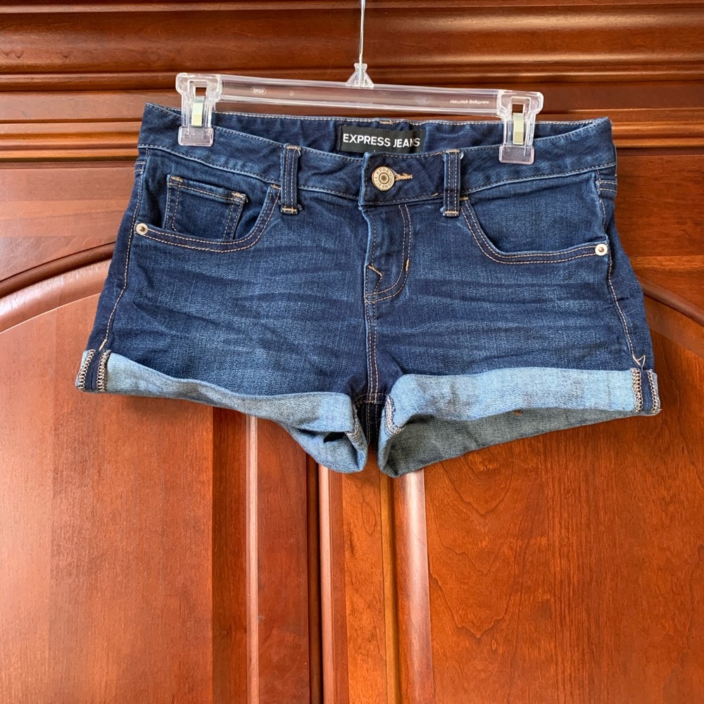 Express Dark Blue Jean Shorts